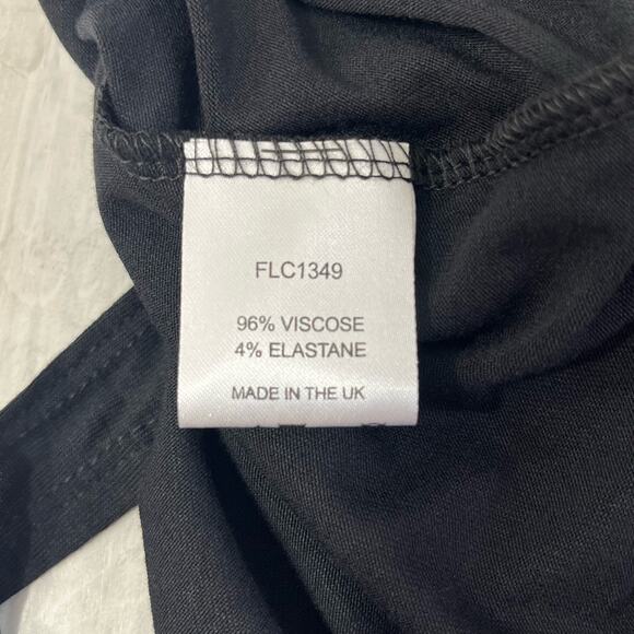 Flounce Club London Basic Plain One Shoulder Black Thong Bodysuit Sleeveless 6 - Picture 6 of 10